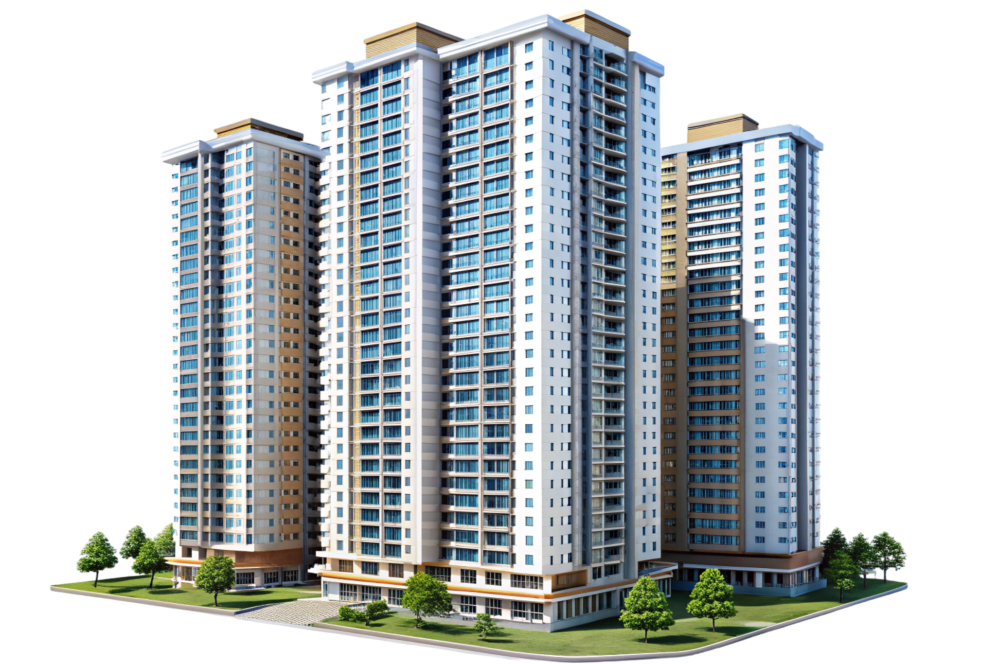 vecteezy elegant high rise buildings with blue windows and landscaped 60423542