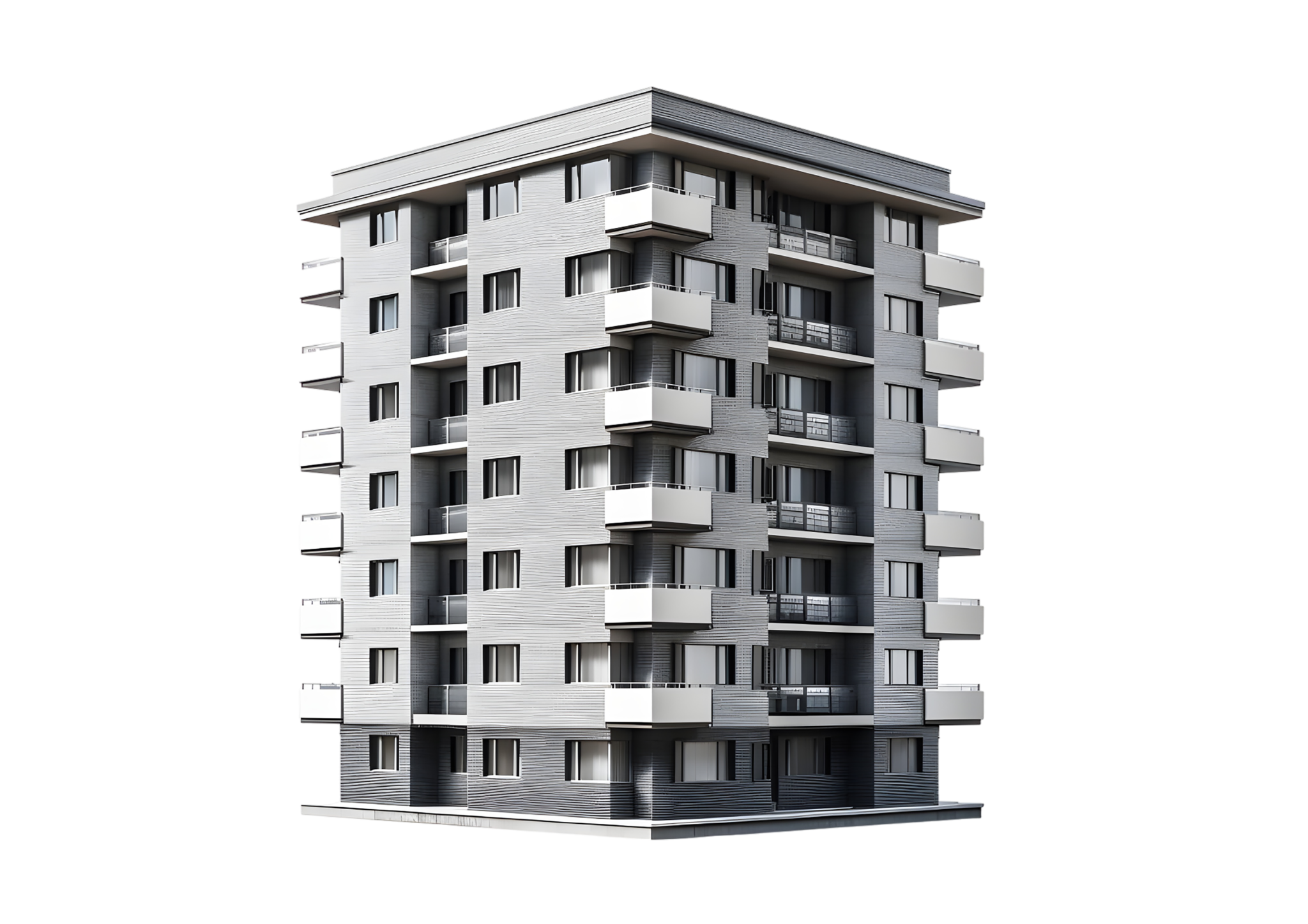 vecteezy modern apartment building facade isolated on transparent 49571993